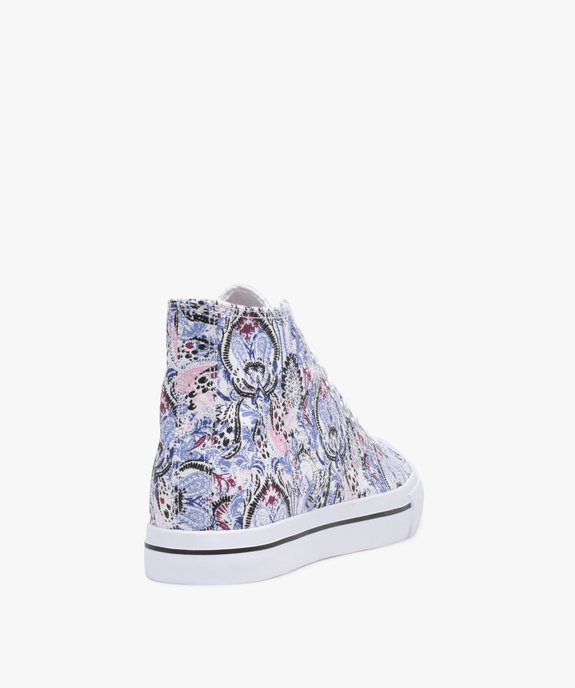 Baskets femme en toile imprimée tige montante vue4 - GEMO 4G FEMME - GEMO