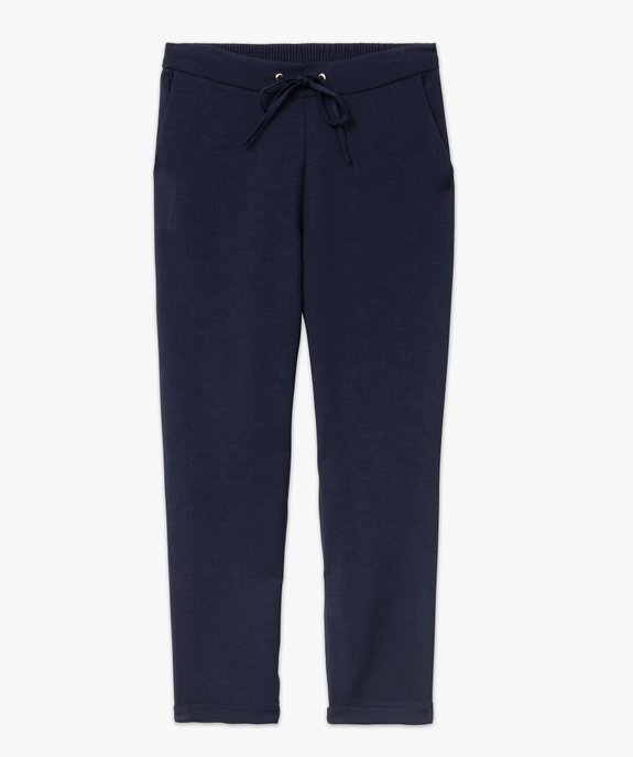 Pantalon en toile coupe ample avec taille élastique femme vue4 - GEMO(FEMME PAP) - GEMO