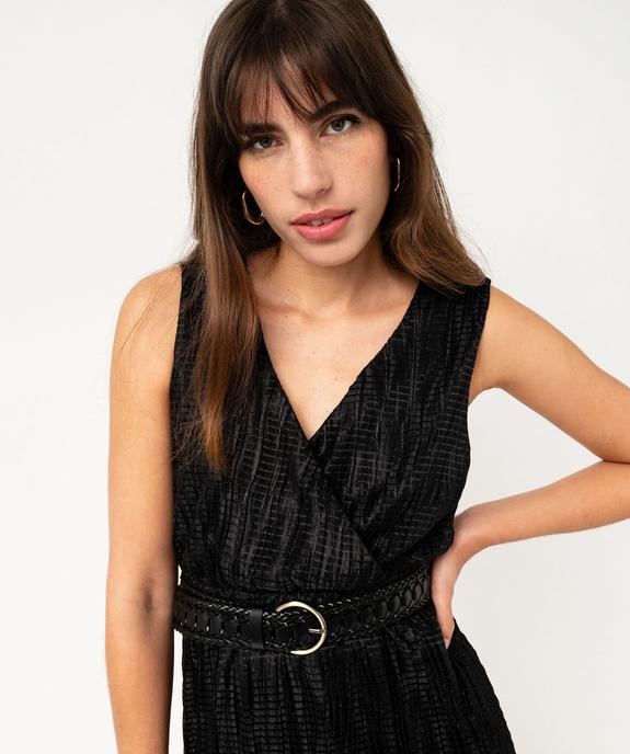 Robe courte sans manches en maille gaufrée scintillante femme vue2 - GEMO(FEMME PAP) - GEMO