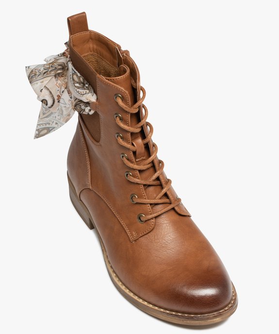 Bottines lacées à foulard noué femme vue5 - GEMO (CASUAL) - GEMO