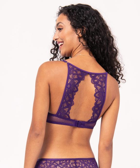 Soutien-gorge push-up en dentelle avec dos fantaisie - GEMO(HOMWR FEM) Soutien-gorge push-up en dentelle avec dos fantaisie vue2 - GEMO(HOMWR FEM) - GEMO
