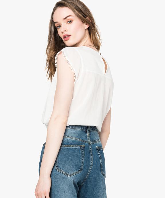 Blouse brodée à manches courtes vue3 - GEMO(FEMME PAP) - GEMO