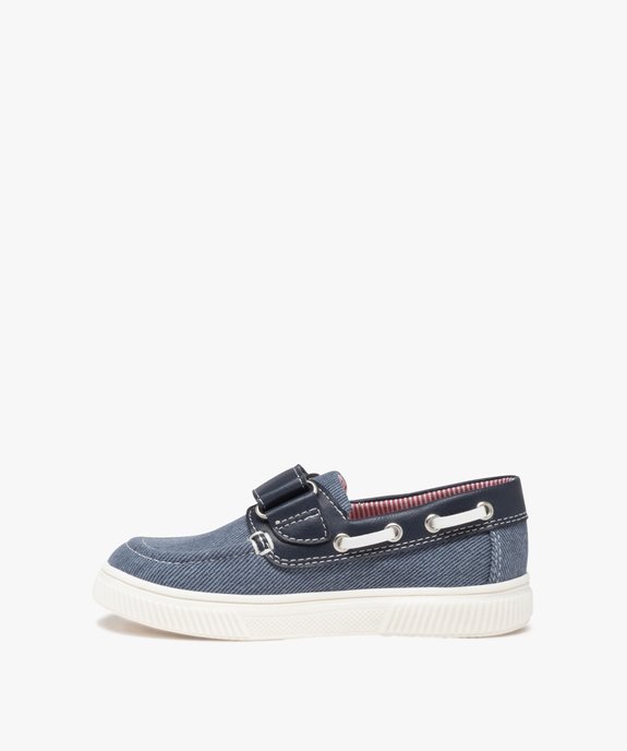 Chaussures bateau garçon en toile denim avec scratch vue4 - GEMO 4G GARCON - GEMO