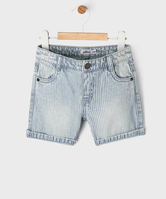 Short en jean extensible avec taille ajustable bébé garçon vue6 - GEMO(BEBE DEBT) - GEMO