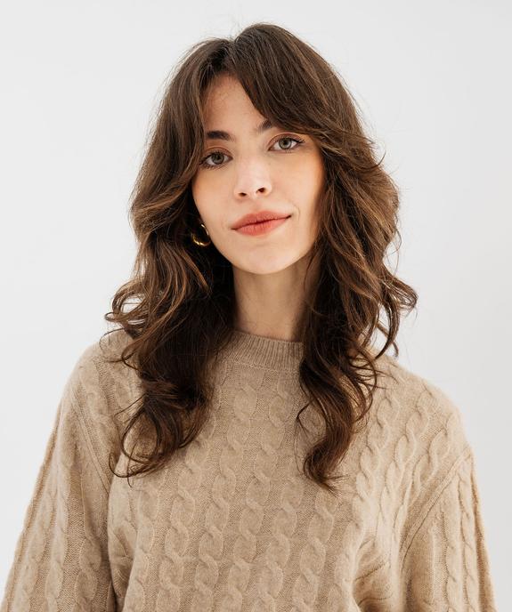 Pull large en maille à torsades femme vue7 - GEMO(FEMME PAP) - GEMO