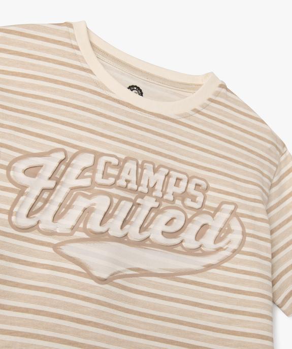 Tee-shirt manches courtes à rayures et inscription en relief garçon - Camps United vue2 - CAMPS GEMO FOR GOOD - GEMO