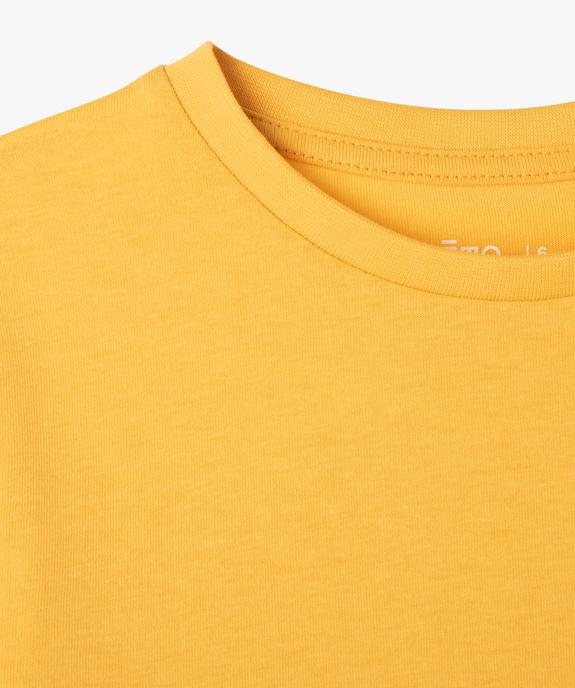 Tee-shirt à manches courtes en coton uni garçon vue2 - GEMO (ENFANT) - GEMO
