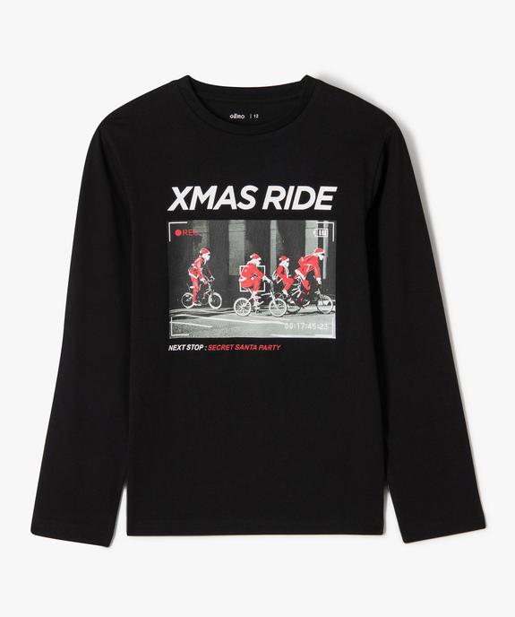 Tee-shirt à manches longues avec motif Noël garçon vue2 - GEMO 4G GARCON - GEMO