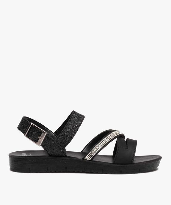 Sandales femme unies à talon plat et à brides contrastées vue1 - GEMO (CASUAL) - GEMO