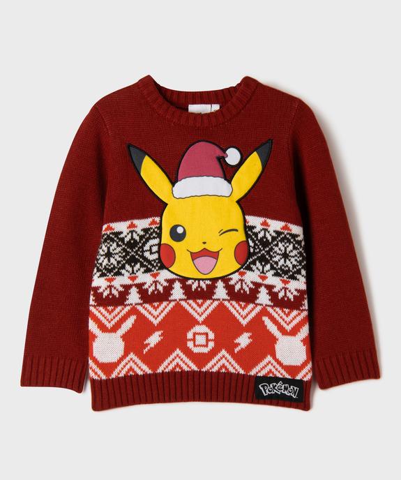 Pull de Noël avec motif Pikachu garçon - Pokemon vue1 - POKEMON - GEMO