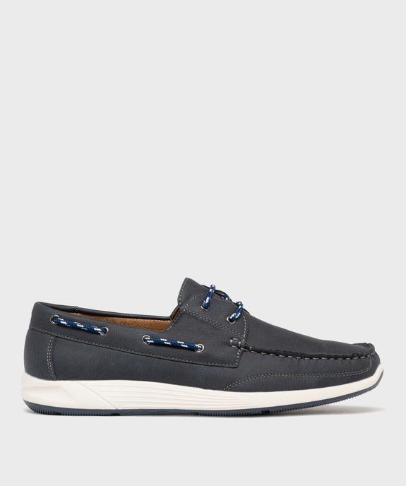 Chaussures bateau à lacets et semelle intérieure cuir vue1 - URBAN STEPS - GEMO
