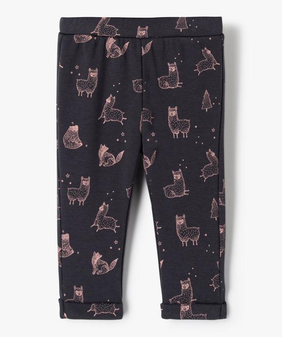 Pantalon bébé fille en maille avec intérieur peluche vue1 - GEMO(BEBE DEBT) - GEMO