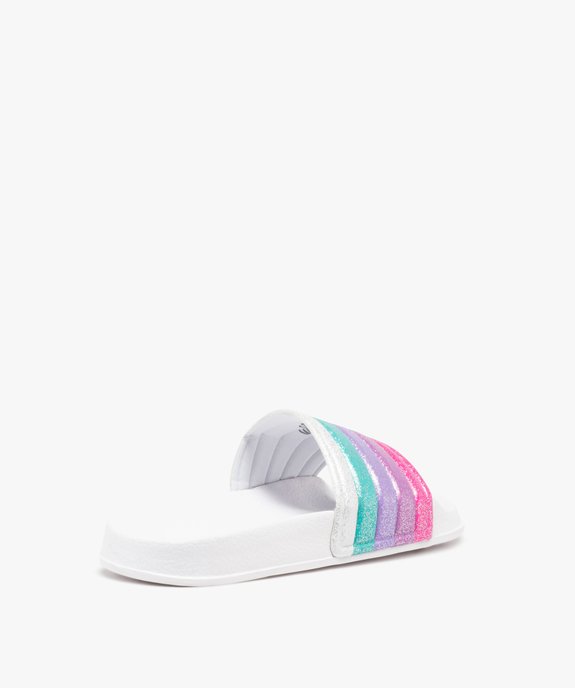 Mules de piscine fille à bandeau arc-en-ciel pailleté vue4 - GEMO (ENFANT) - GEMO