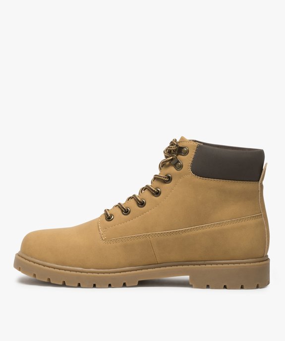 Boots homme à semelle crantée et lacets - Les Supaires à col contrastant et lacets bicolores vue3 - GEMO (CASUAL) - GEMO