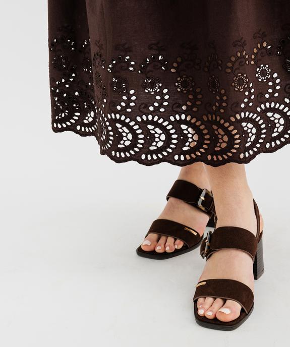 Jupe longue et ample en coton brodé et ajouré femme vue2 - GEMO(FEMME PAP) - GEMO