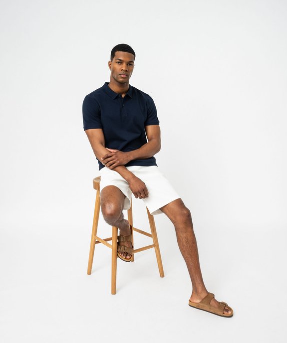 Polo manches courtes en maille piquée uni homme vue5 - GEMO 4G HOMME - GEMO