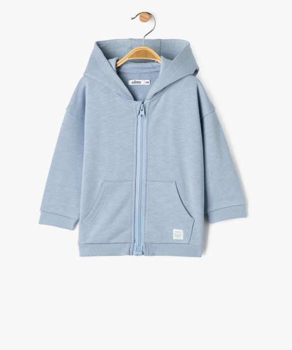 Sweat à capuche fermeture zippée bébé garçon vue2 - GEMO(BEBE DEBT) - GEMO