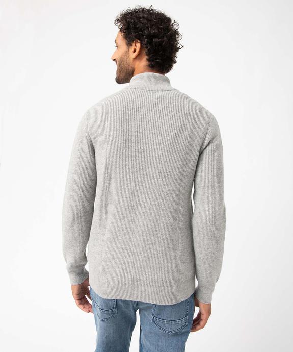 Gilet homme zippé avec col montant doublé vue3 - GEMO (HOMME) - GEMO