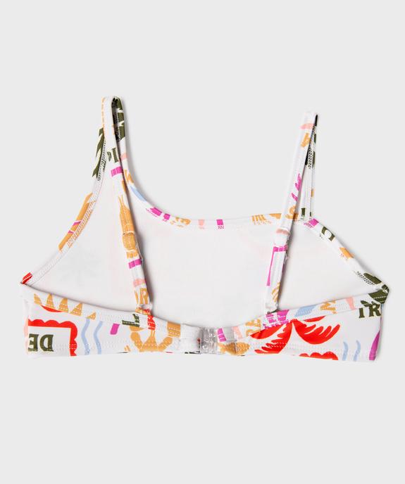 Maillot de bain 2 pièces imprimé avec haut asymétrique fille vue2 - GEMO (ENFANT) - GEMO