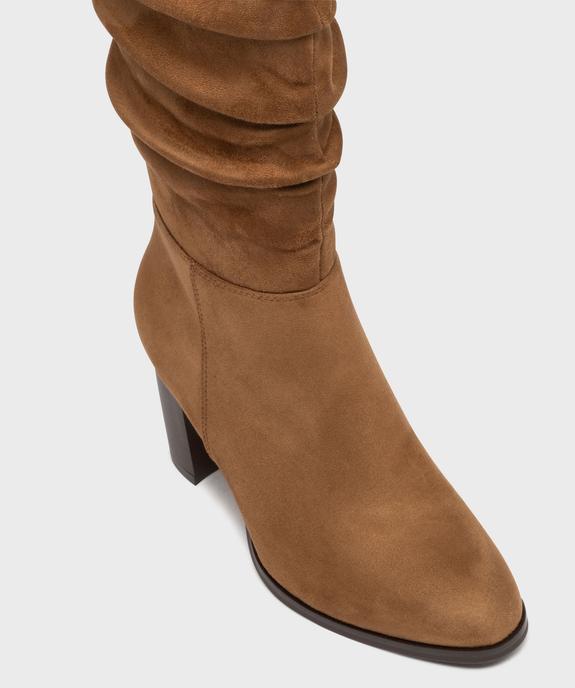 Bottes en suédine avec tige drapée femme - Follow Me vue5 - FOLLOW ME - GEMO