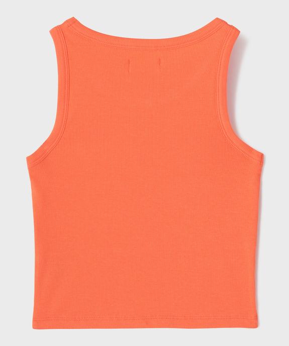 Débardeur court en maille côtelée fille vue3 - GEMO 4G FILLE - GEMO