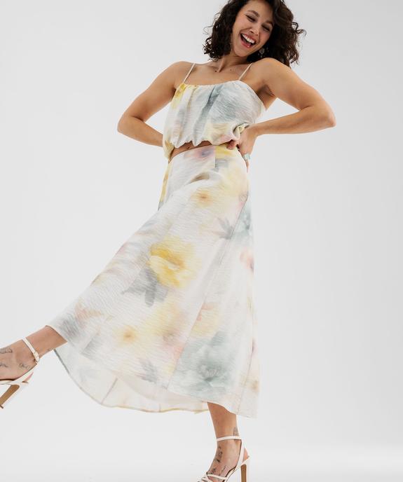 Jupe longue trapèze tie-and-dye femme vue1 - GEMO 4G FEMME - GEMO