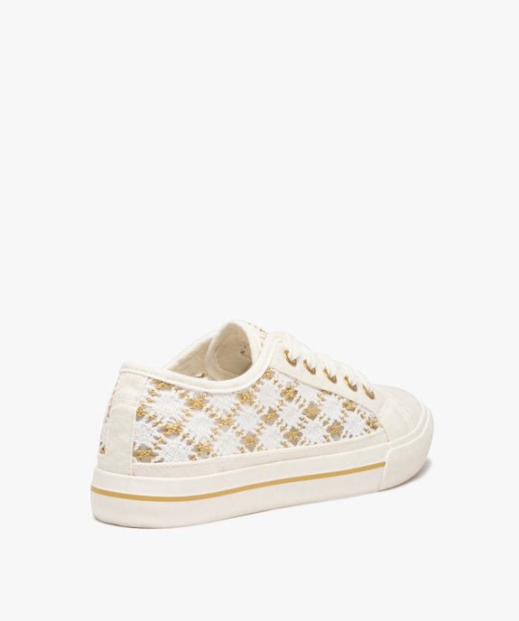 Baskets femme en toile façon macramé détails métallisés vue4 - GEMO (SPORTSWR) - GEMO