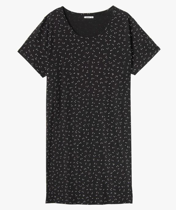 Chemise de nuit à manches courtes avec motifs femme grande taille vue4 - GEMO 4G FEMME - GEMO