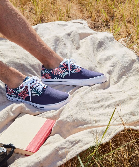 Baskets homme en toile style retro tennis vue6 - GEMO 4G HOMME - GEMO