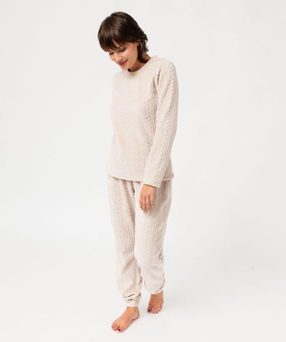 Pyjama en maille peluche femme vue2 - GEMO(HOMWR FEM) - GEMO