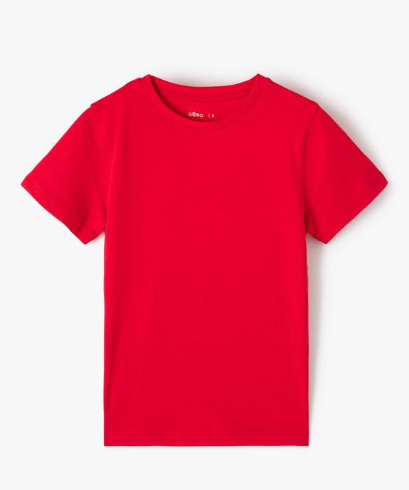 Tee-shirt à manches courtes en coton uni garçon vue1 - GEMO (ENFANT) - GEMO