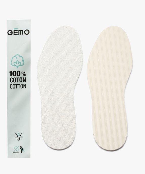 Semelles hygiène 100% coton femme vue2 - GEMO(ENTRETIEN) - GEMO