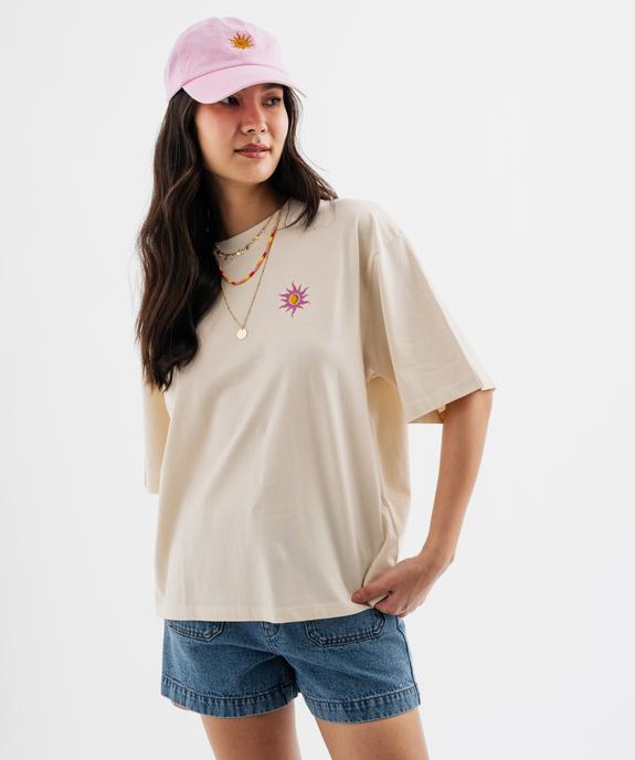 Tee-shirt manches courtes à motif brodé devant et dos homme vue1 - GEMO(FEMME PAP) - GEMO