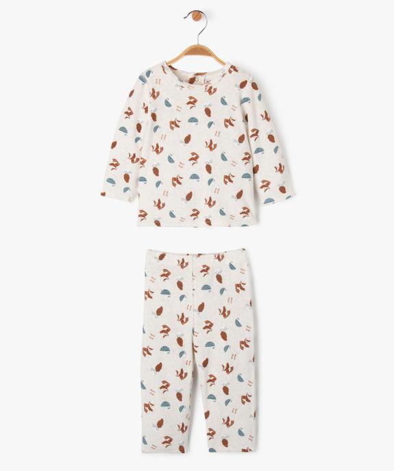 Pyjama 2 pièces en velours avec motifs renards bébé garçon vue2 - GEMO 4G BEBE - GEMO