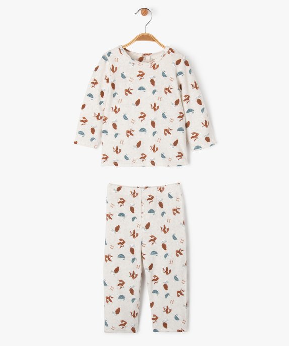 Pyjama 2 pièces en velours avec motifs renards bébé garçon vue2 - GEMO 4G BEBE - GEMO