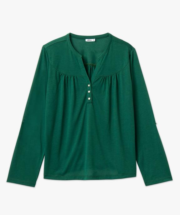 Tee-shirt à manches longues en polyester recyclé femme vue4 - GEMO 4G FEMME - GEMO