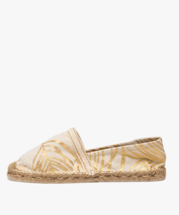 Espadrilles femme imprimées de motifs dorés vue3 - GEMO (PLAGE) - GEMO