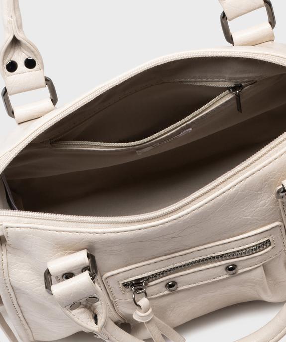 Sac à main verni mat à clous et bandoulière amovible femme vue3 - GEMO (ACCESS) - GEMO