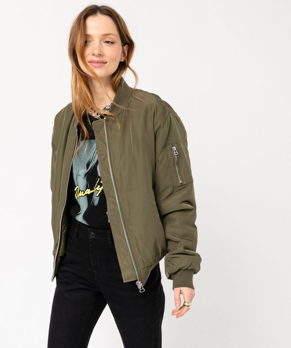 Bomber en matière satinée femme vue1 - GEMO(FEMME PAP) - GEMO