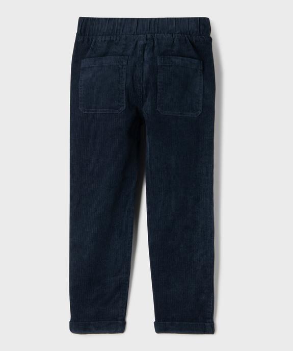 Pantalon velours coupe chino avec taille ajustable garçon vue3 - GEMO (ENFANT) - GEMO