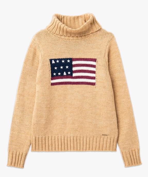 Pull femme à col roulé avec drapeau - LuluCastagnette vue4 - LULUCASTAGNETTE - GEMO