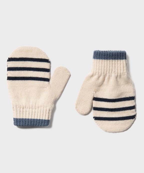 Moufles à rayures bébé garçon vue1 - GEMO(BEBE DEBT) - GEMO