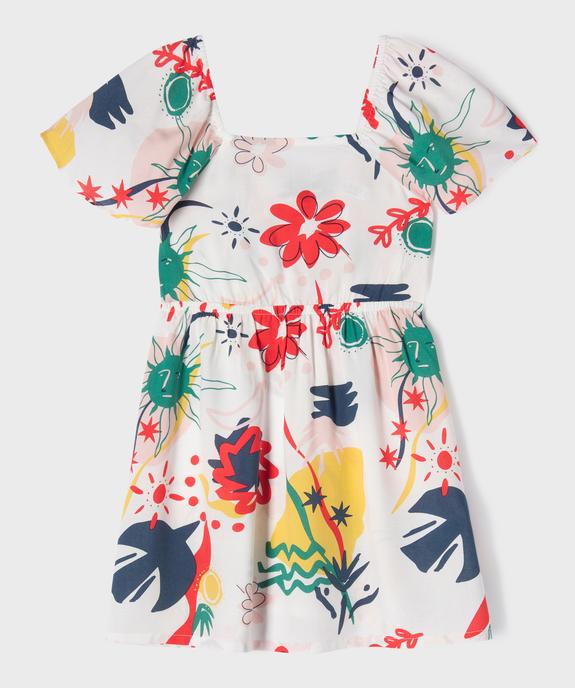 Robe à motifs fleuris avec col Bardot modulable fille vue1 - GEMO 4G FILLE - GEMO