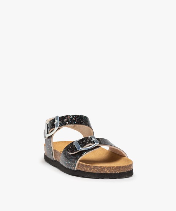Sandales fille à brides à boucle fantaisie et semelle liège vue2 - GEMO 4G FILLE - GEMO