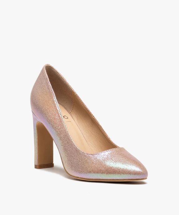 Escarpins femme à talon haut dessus irisé vue2 - GEMO(URBAIN) - GEMO