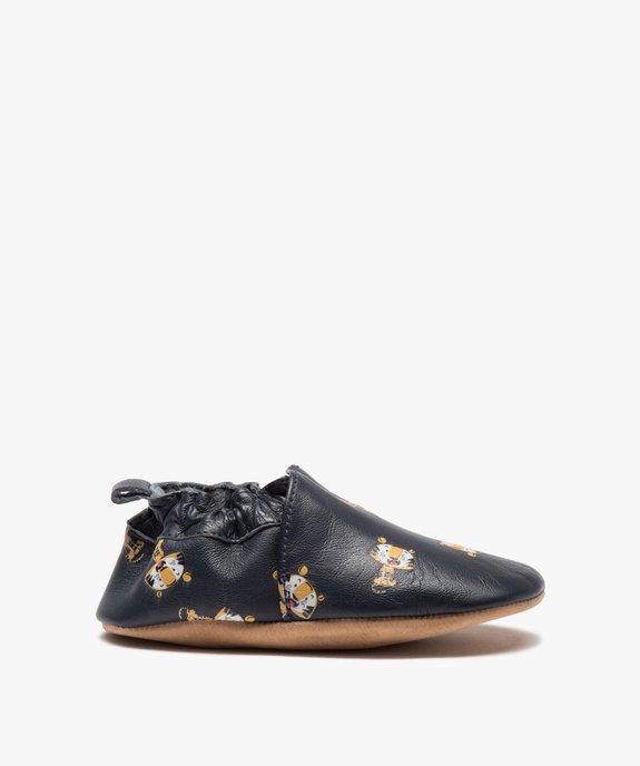 Chaussons bébé garçon en cuir souple imprimé tigres vue1 - GEMO 4G BEBE - GEMO