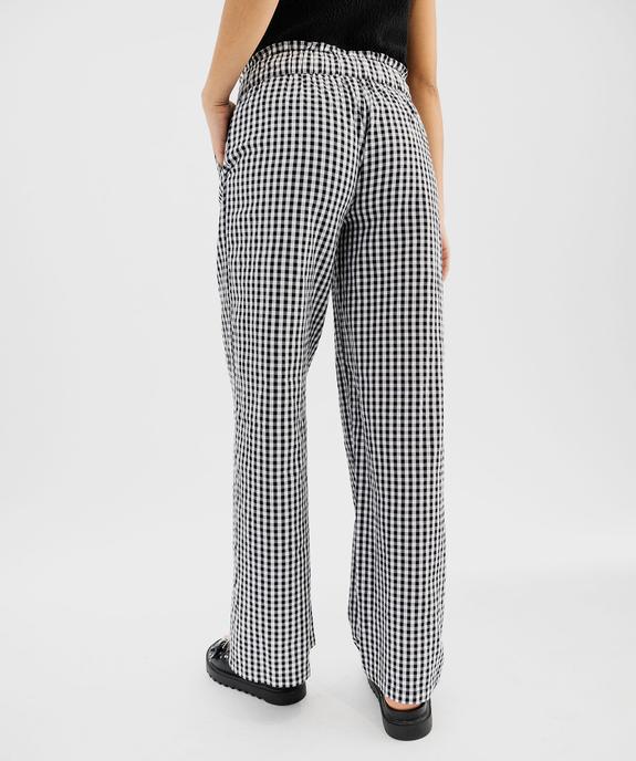 Pantalon large en seersucker motif vichy femme vue3 - GEMO(FEMME PAP) - GEMO