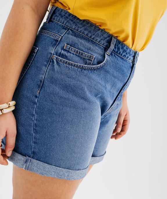 Short en jean coupe mom à revers femme grande taille vue2 - GEMO (G TAILLE) - GEMO