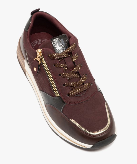 Baskets femme casual à détails scintillants et vernis - Hobiz vue6 - HOBIZ - GEMO