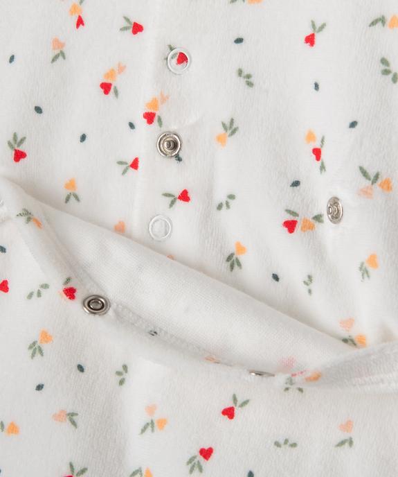 Pyjama en velours avec volants et motifs coeurs bébé fille vue3 - GEMO 4G BEBE - GEMO